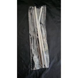 eco+ (5) Eco-Friendly Reusable Stainless Steel Drink Straws 1 Bent 1 Straight 1 Brush