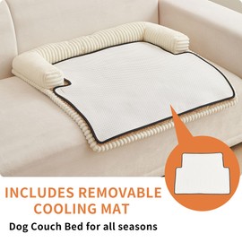 HAOMAIJIA Dog Couch Bed for Small Dogs, Non Slip Pet Couch Covers for Sofa Thick Soft Washable Dog Couch Cover Protector All Seasons Universal Dogs and Cats Bed Mat (Khaki, Small)