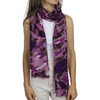 La Fiorentina 100% Wool Deer Print Scarf - Purple Combo