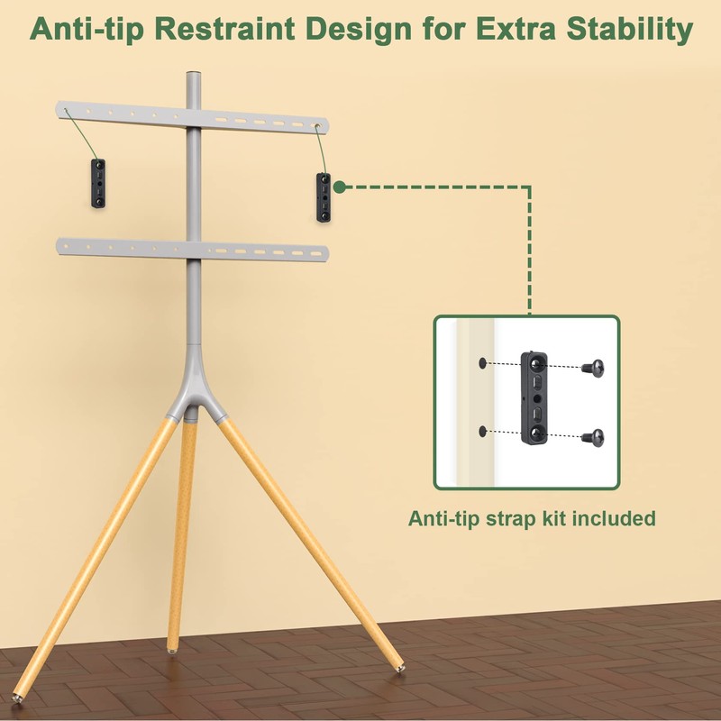 UPGRAVITY Easel TV Stand with Tripod Base for 45-65 inch