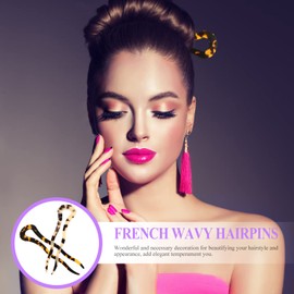 Mobestech Vintage Hair Sticks 2 Pieces Tortoiseshell Hair Forks U-Shaped Hollow Hair Sticks Chignon Pin Double Prong Hair Pin Hair Accessories for Women
