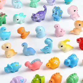 Exasinine 20 Pcs Mini Dinosaur Figures Set Mini Resin Animals, Miniature Dinosaur Figurines for DIY Micro Landscapes Terrarium Fairy Garden Birthday Gift