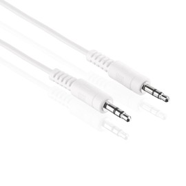 HDSupply AC011-010 Audio Stereo Connection Cable 3.5 mm Male to 3.5 mm Male Ultra Slim Design 1.00 m White
