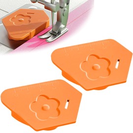 2 Stück Sewing Ruler mit Skale – Heavy-Duty Polygonal Magnetic Guide for Fabric Edge Alignment, Universal Fit für Nähmaschinen (Orange)