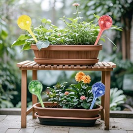 PYVYLO Plant Watering Globes Set of 4,Medium Glass Self Watering Globes for Indoor & Outdoor Plants Vacation Plant Care Automatic Watering Bulbs Self Watering Planter Insert