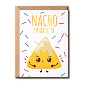 VKNDesigns Nacho Average Pa - Happy Birthday Card For Pa - Funny Pa Day Card - Greetings Card For Pa - Cute Card For Pa, White