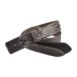 Full Grain Solid Bison Leather Ranger Belt Strap - Made in USA - Brown