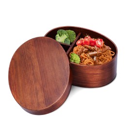 Wooden Lunch Box Japanese Sushi Tray Lunch Box Wooden Bento Box Rice Container with 3 Compartment for Picnic Adult Student Office Worker