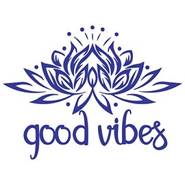 32"x24" Good Vibes Lotus Flower Wall Decal Sticker Color Choices Mural Yoga Zen Meditation Wall Decal Sticker Art Mural Home Décor Quote