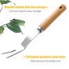 Dandelion Weed Puller With V-Shape Fork, Gardening Hand Tool, Wood