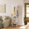 ELYKEN Coat Rack Freestanding, Hall Tree with 3 Storage Shelves