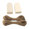 LWR CRAFTS 100 Hang Tags with Jute Twines 100ft (White,