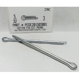 AMERICANINTEGRATEDSUPPLY.COM 5/32X3" COTTER PIN EXTENDED PRONG STEEL ZINC PLATED (20)