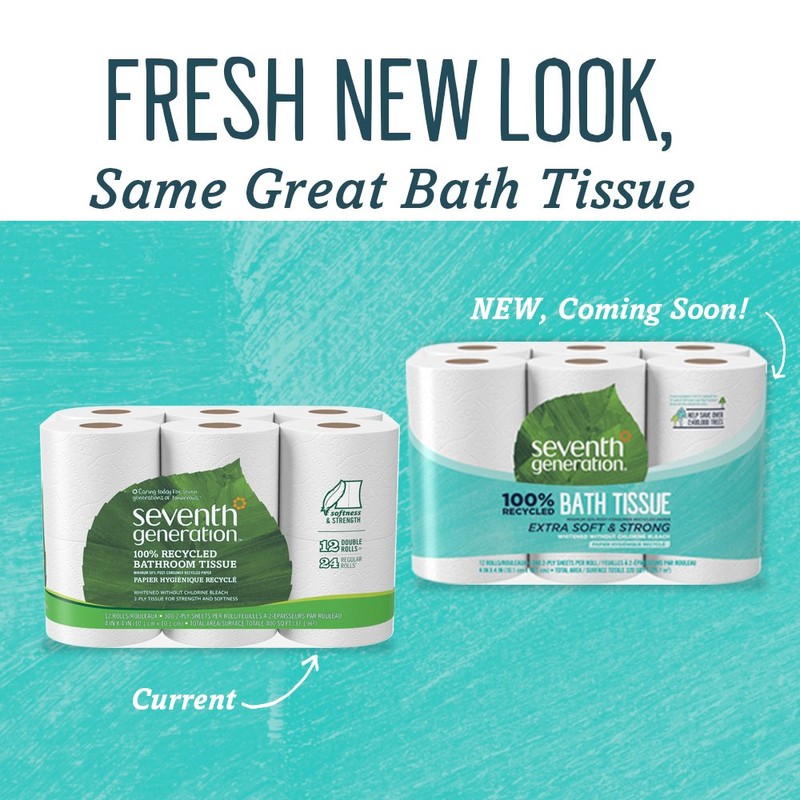 Seventh Generation Toilet Paper, Bath Tissue, 100% Recycled Paper, (Packaging