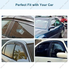 Geartronics For 1996-2000 Honda Civic Sedan 4x Window Visors Vent Sun Rain Guards Deflectors
