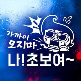 가까이오지마나초보여 반사시트지 자동차스티커 "Don't Come Closer Beginner Reflective Sheet Car Sticker"
