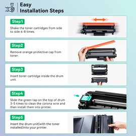 PRINPUSE TN830 Toner Cartridge and DR830 Drum Unit Compatible for Brother TN830XL TN-830 DR-830 for Printer HL-L2400D HL-L2405W HL-L2460DW HL-L2465DW HL-L2480DW DCP-L2640DW MFC-L2820DW (3 Pack)