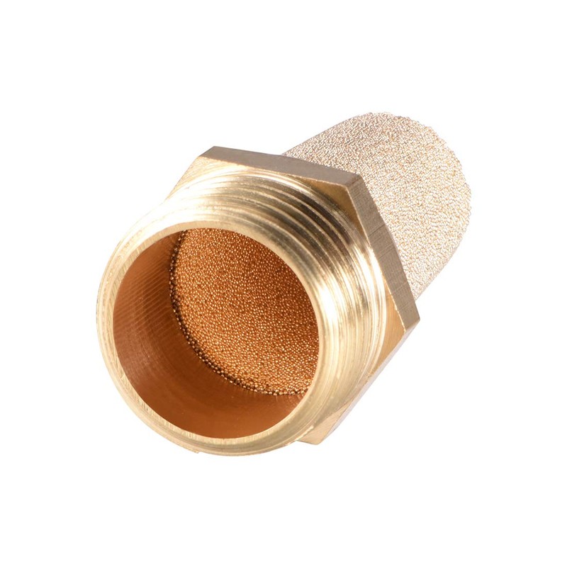 sourcing map Brass Exhaust Silencer G1/2 Plug Thread Bronze Brass
