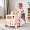 HONEY JOY Baby Push Walker, 8-in-1 Wooden Kids Ice Cream
