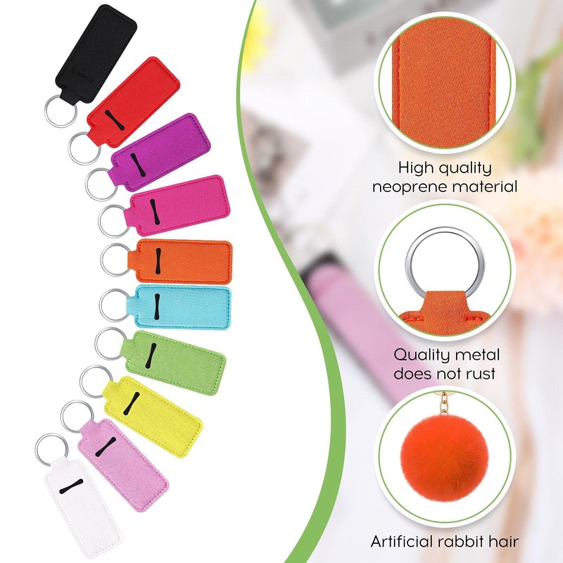 Junkin 40 Pcs Lipstick Holder Keychain Lip Holder Keychain Clip
