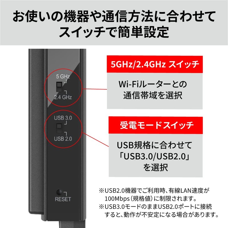 BUFFALO WiFi Wireless LAN Extension for LAN Port, 11ac/n/a/g/b, 866Mbps+300Mbps,