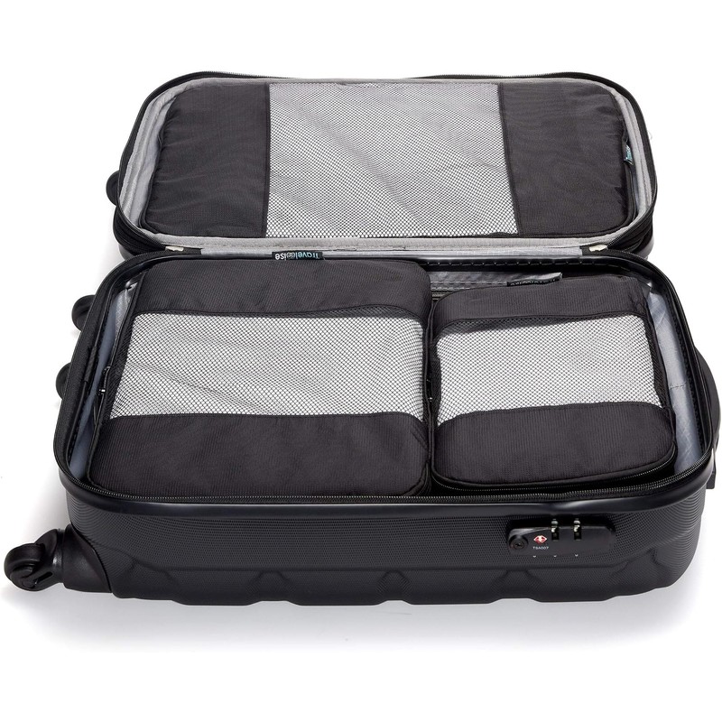 TravelWise Equipaje, Negro -, 1 Small, 2 Medium, 2 Large,