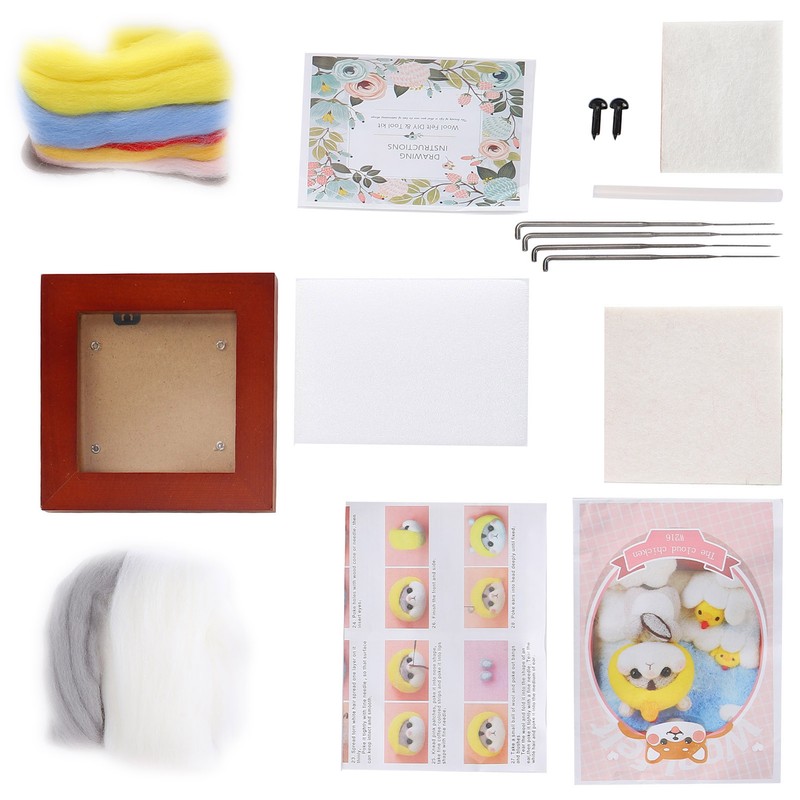 Needle Felting Kit Photo Frame Wool Felting Supplies Animal Plush