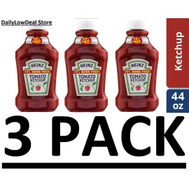 The Kraft Heinz Company 3 PACK - Heinz Original Tomato Ketchup Bottles 44 oz. (Total 132 oz.) FREE SHIP!