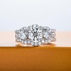 AimiIee Moissanite Wedding Rings Bridal Set 3.7CTTW D Color VVS1