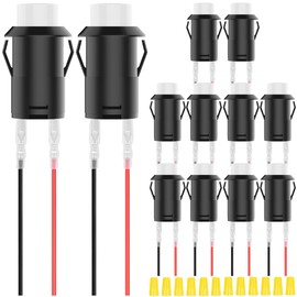 MKBKLLJY 12Pcs 12mm Latching White Mini Push Button Switch AC 250V/1.5A 125V/3A SPST 2Pin Snap-in Design Micro Round Switch with Terminal Wires and Wiring Cap for Car Boat PC Table Lamp DIY Model