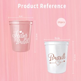 Jiahuade 16pcs Bridal Shower Cups, Bridal Shower Dummy Cups, Bride Tribe Cups, Bachelorette Party, Bridal Shower
