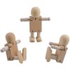 VOANZO 5pcs Cute Fidget Wood Robot Block Action Figures Model
