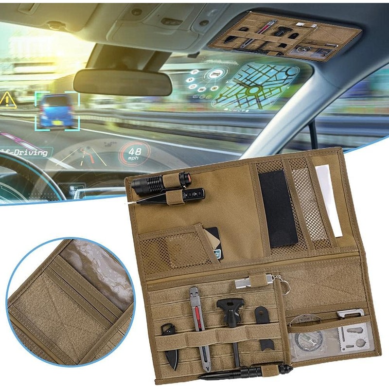 Organizador de Visera de Coche, Bolsa de Almacenamiento de Parasol