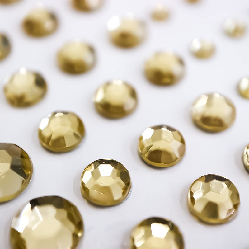 082 Rhinestone Sticker (Decal) Jewelry Type 4-9mm [Gold]