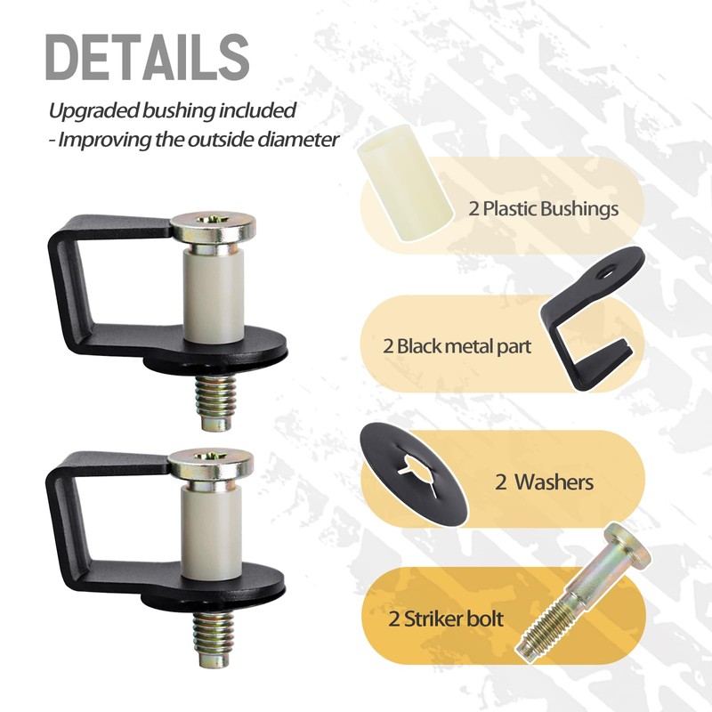 UNIGT 2 Pack Door Striker Bolts Set Includes Bushing Compatible