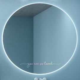 You are so Loved Mirror Decal Vinyl Decal, Bathroom Wall Decals, Mirror Sticker for Girls, Bathroom Decor, Inspirational Quotes Mirror Decal, Positive Affirmation Decal for Girls Room (Holographic)