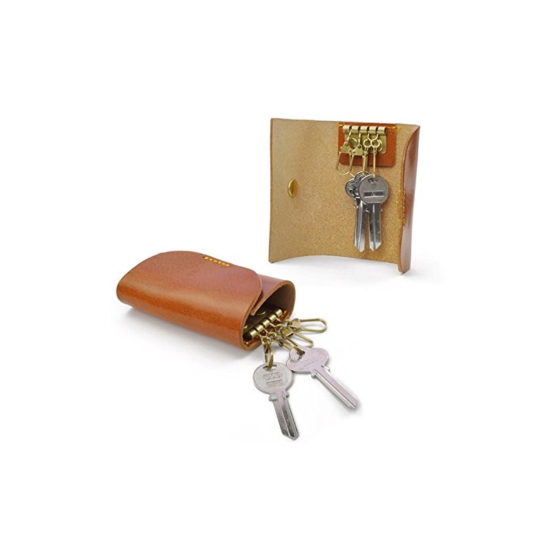 キーケース 革 栃木レザー本革 おしゃれ 4連 キーケース メンズ レディース (ブラウン)