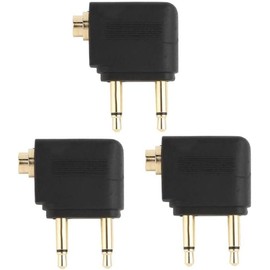 Airplane Flight Headphone Adapters,3 Pack Gold Plated Airline Earphone Convertor Allows you to use your Earphones with all In-Flight Media Systems