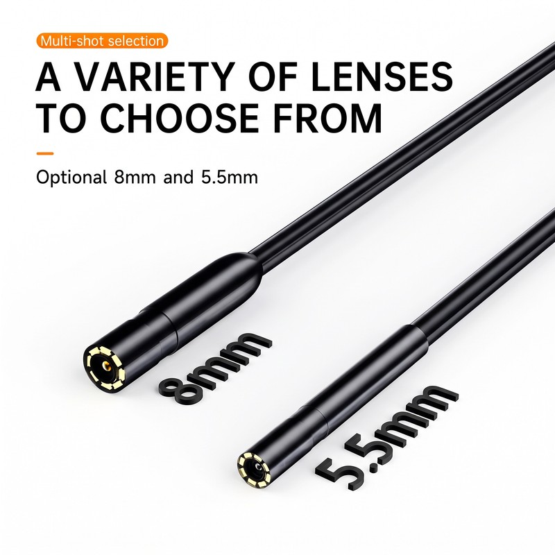 Smartphone-Compatible Endoscope Camera for Inspection – 5.5mm or 8mm Probe