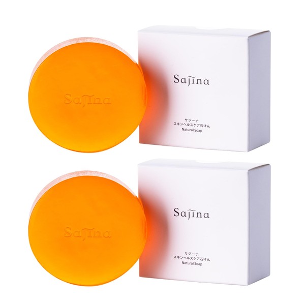 sajina Soap, 3.5 oz (100 g) (2 Months), Sazhi Fruit Oil, Solid Soap, Additive-Free Formulation, Face Washing Soap, Made in Japan, Set of 2