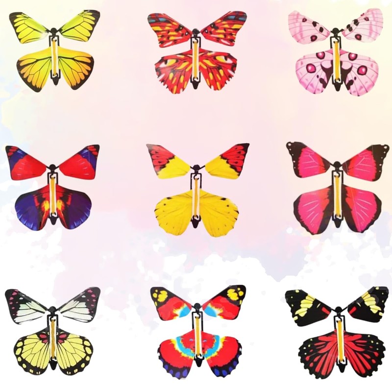VERALY.MX 15 Mariposas Voladoras Mágicas Regalo Libro Tarjetas Liga Elastica