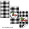Black Buffalo Plaid Christmas Truck Miniature Chocolate Candy Bar Sticker