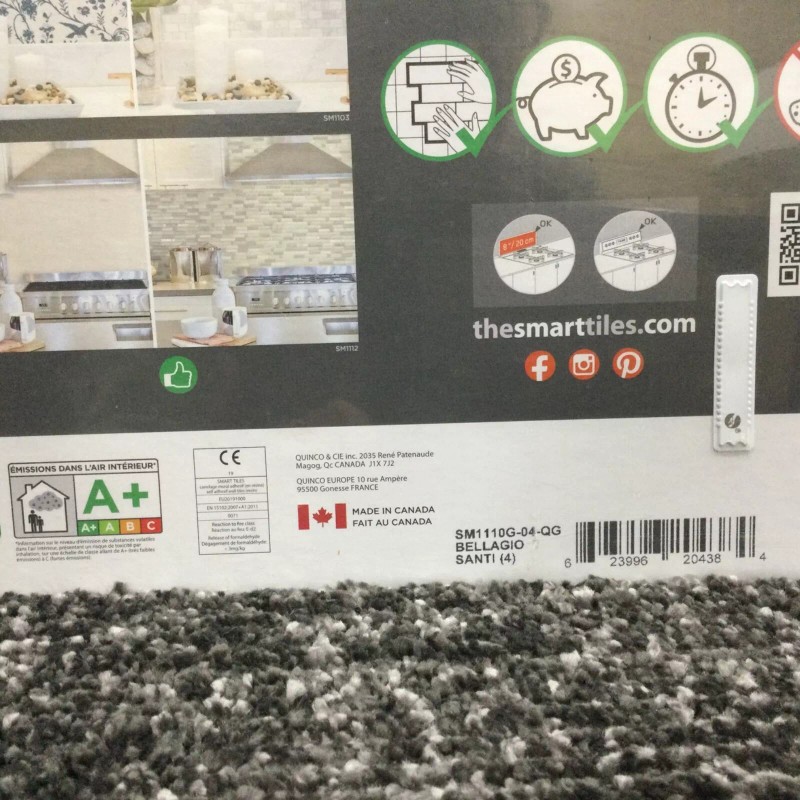 Smart Tiles Bellagio Santi 10.06"X 10" Vinyl Peel & Stick