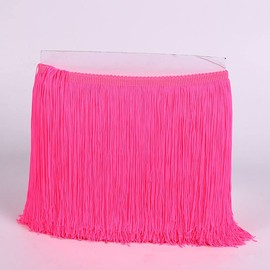 YYCRAFT 10 Yards 8 Inch Wide Tassel Curtain Fringe Trim by The Yard for DIY Sewing Crafts Clothing Curtains Decoration,Neon Pink