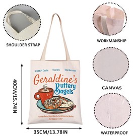 VAMSII Buttery Bagels Inspired Gift Book Lover Gift Academy Reusable Grocery Shopping Bag (Buttery Bagels tote)