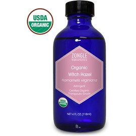 Organic Witch Hazel by Zongle, 4 OZ – 100% Pure Natural for Face, Acne, Butt, Skin, Scalp, Hair, Body