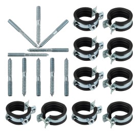 Pipe Clamps Set 40-43 mm 5/4 Inch with Hanger Bolts M8 x 80 TX 25 10 Pieces