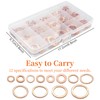 330 PCS Copper Sealing Rings Assortment Set, 12 Sizes Copper