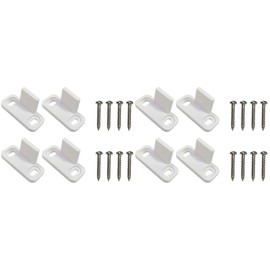 TOVINANNA 8pcs Adjustable Barn Door Floor Guides Closet Hardware, Plastic L Shape Brackets Track Guide for Sliding Doors with Screws