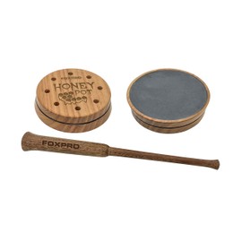 FOXPRO Honey Pot Slate Call for Turkey Hunting Honey Locust Wood Pot and One-Piece Ipe Striker